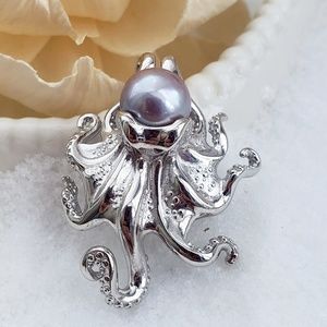 Sterling Octopus and Freshwater Pearl Necklace